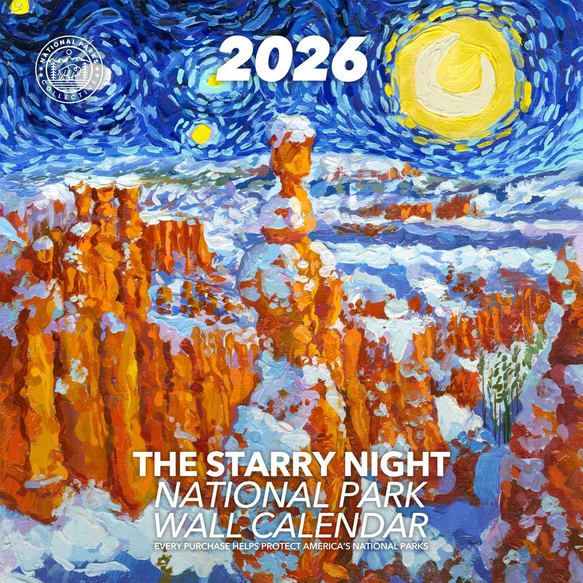 2026 starry night national park wall calendar
