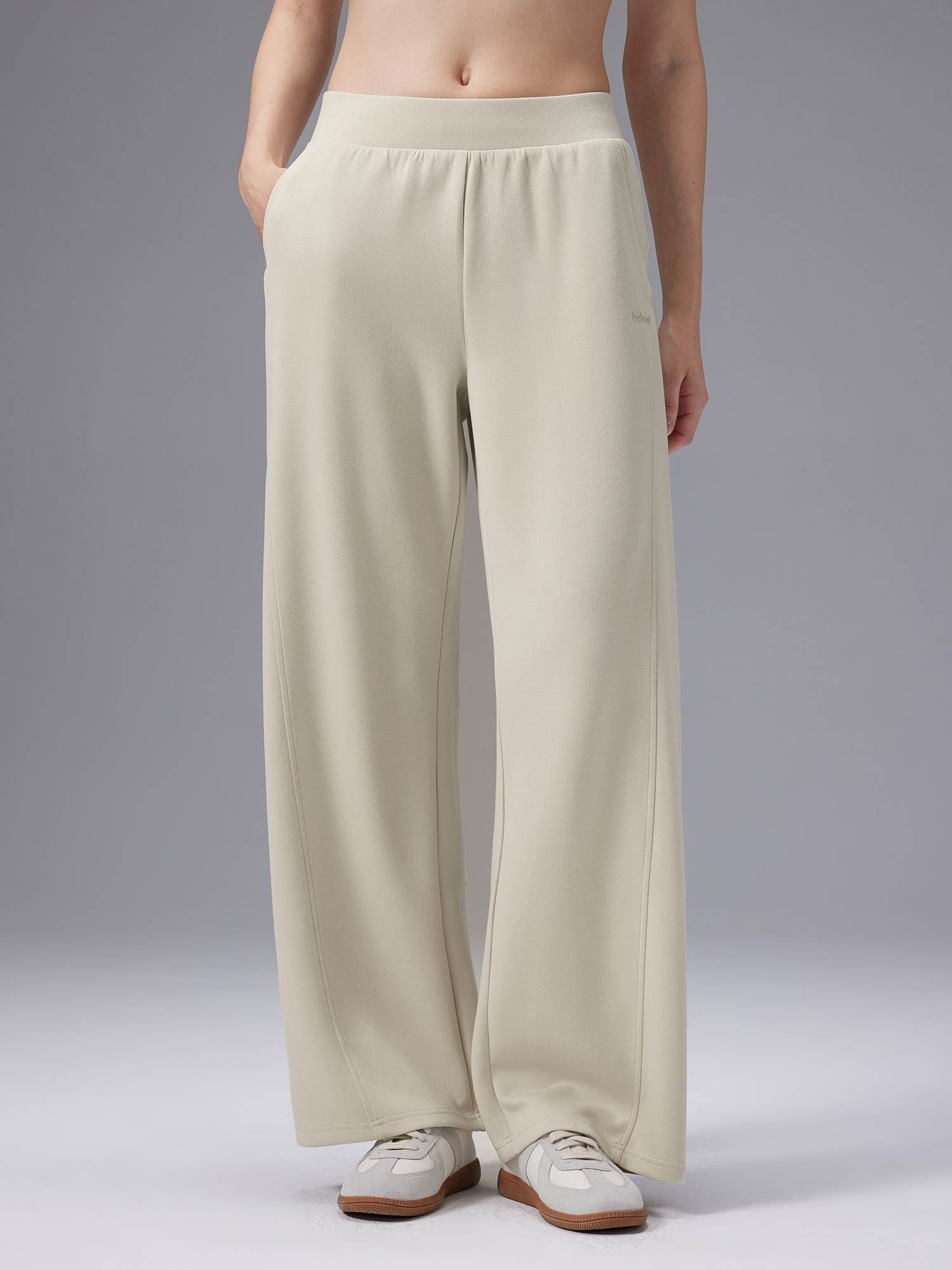 Relaxed Wide-Leg Pants | Oatmeal / XXL (20-22)