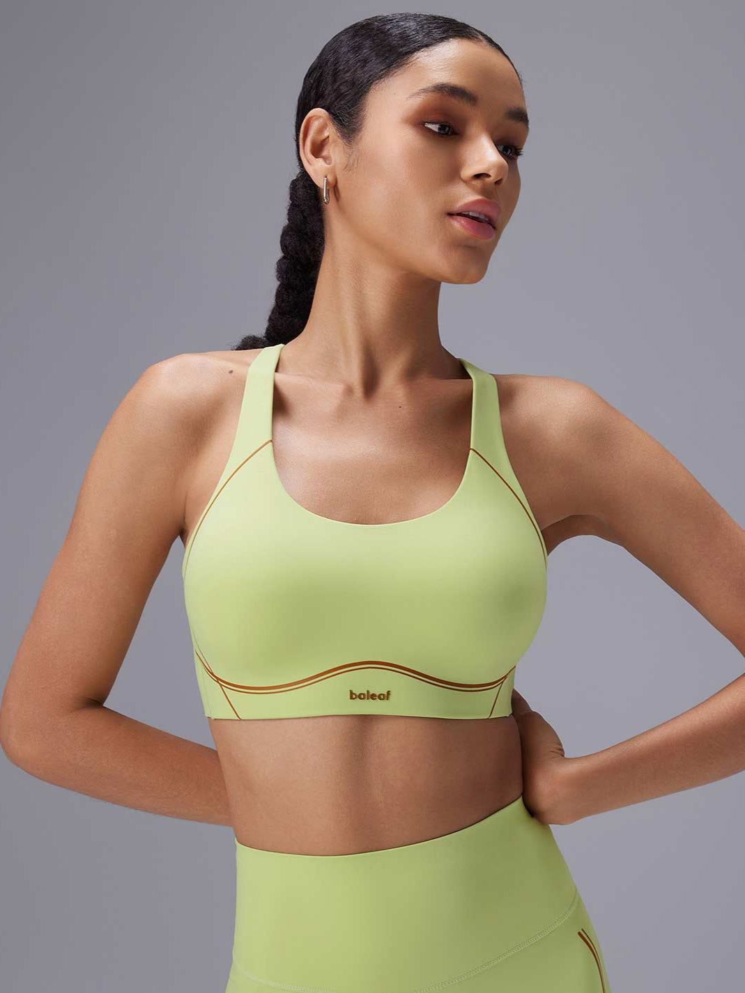 Printed Spaghetti Strap Sports Bra | Shadow Lime / S (4-6)