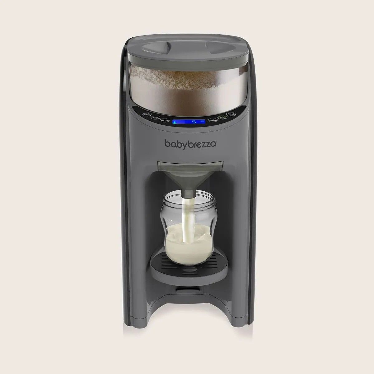 baby brezza formula pro advanced formula dispenser machine , charcoal - automatically mix a warm formula bottle instantly - easily make bottle with automatic powder blending