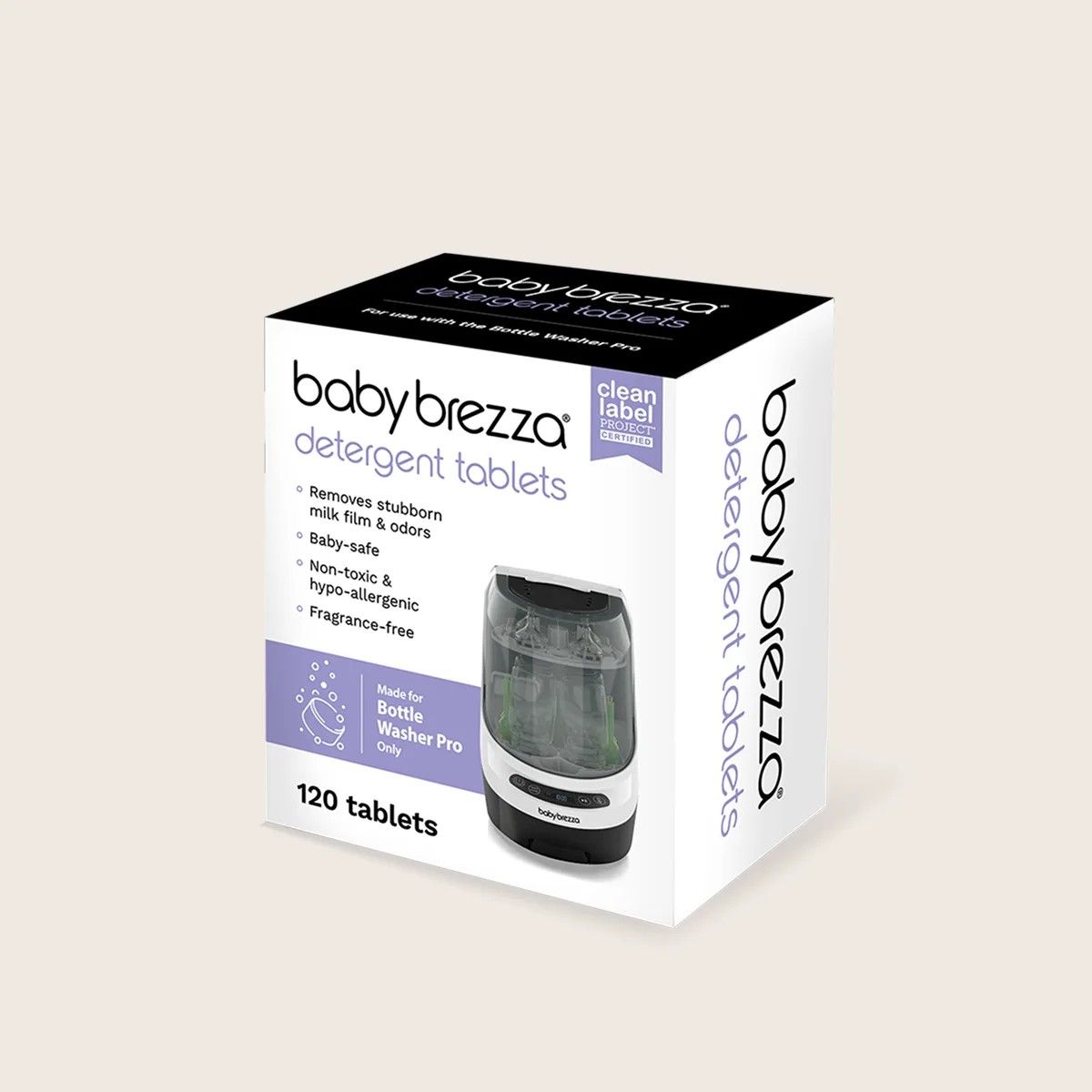 Baby Brezza Official Detergent Soap Tablets for Baby Brezza Bottle Washer Pro, 120 Tablets