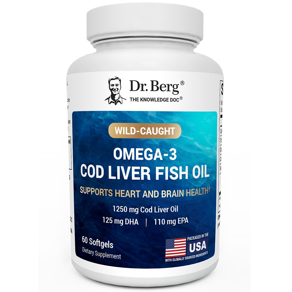 wild-caught omega-3 cod liver fish oil dha epa &ndash; 60 softgels
