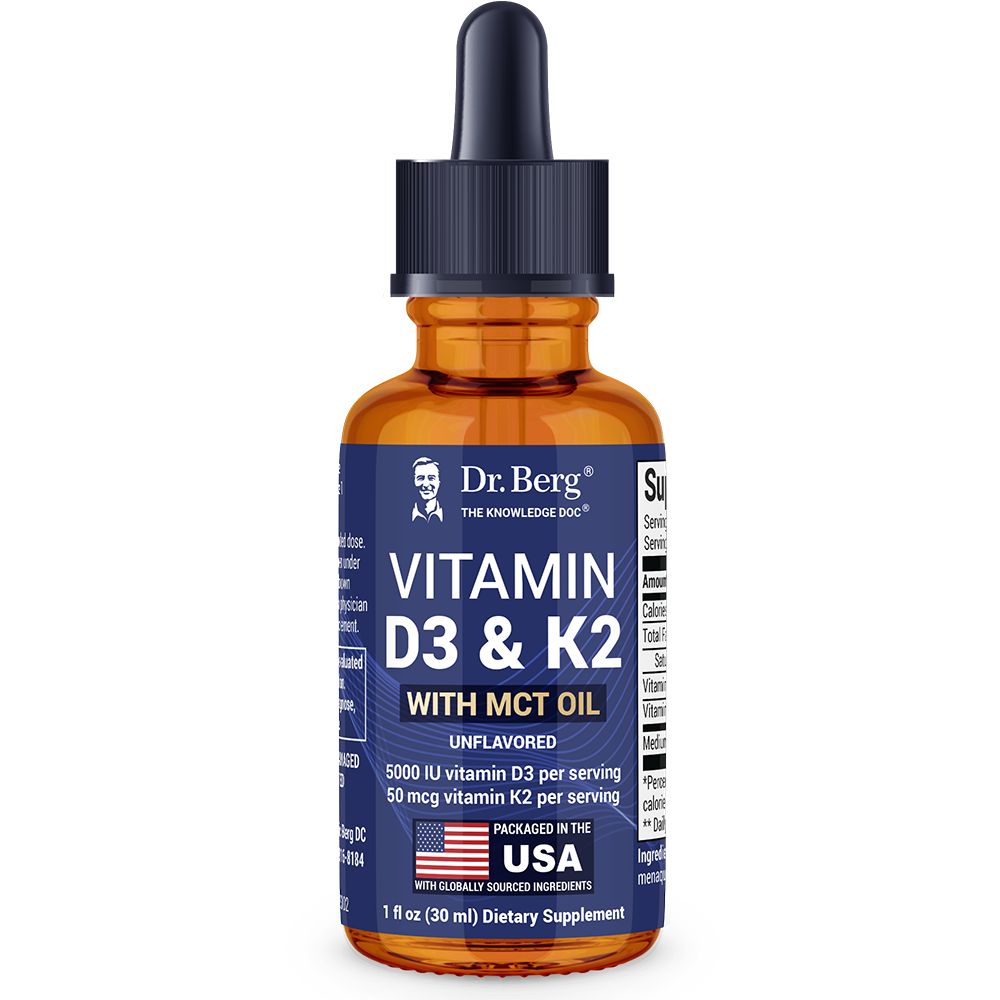 vitamin d3 and k2 liquid with mct oil &ndash; unflavored &ndash; 1 fl oz