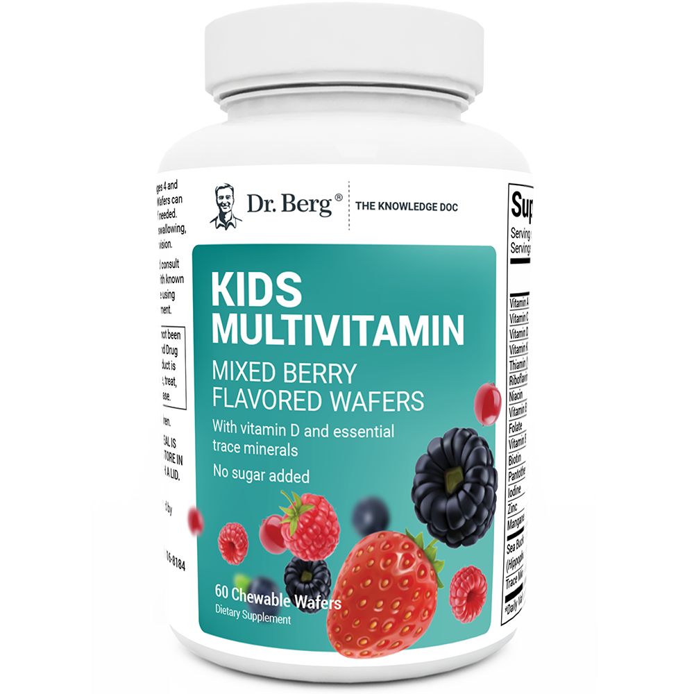 Kids Multivitamin No Sugar Added – Mixed Berry Chewable Vitamin – 60 Wafers