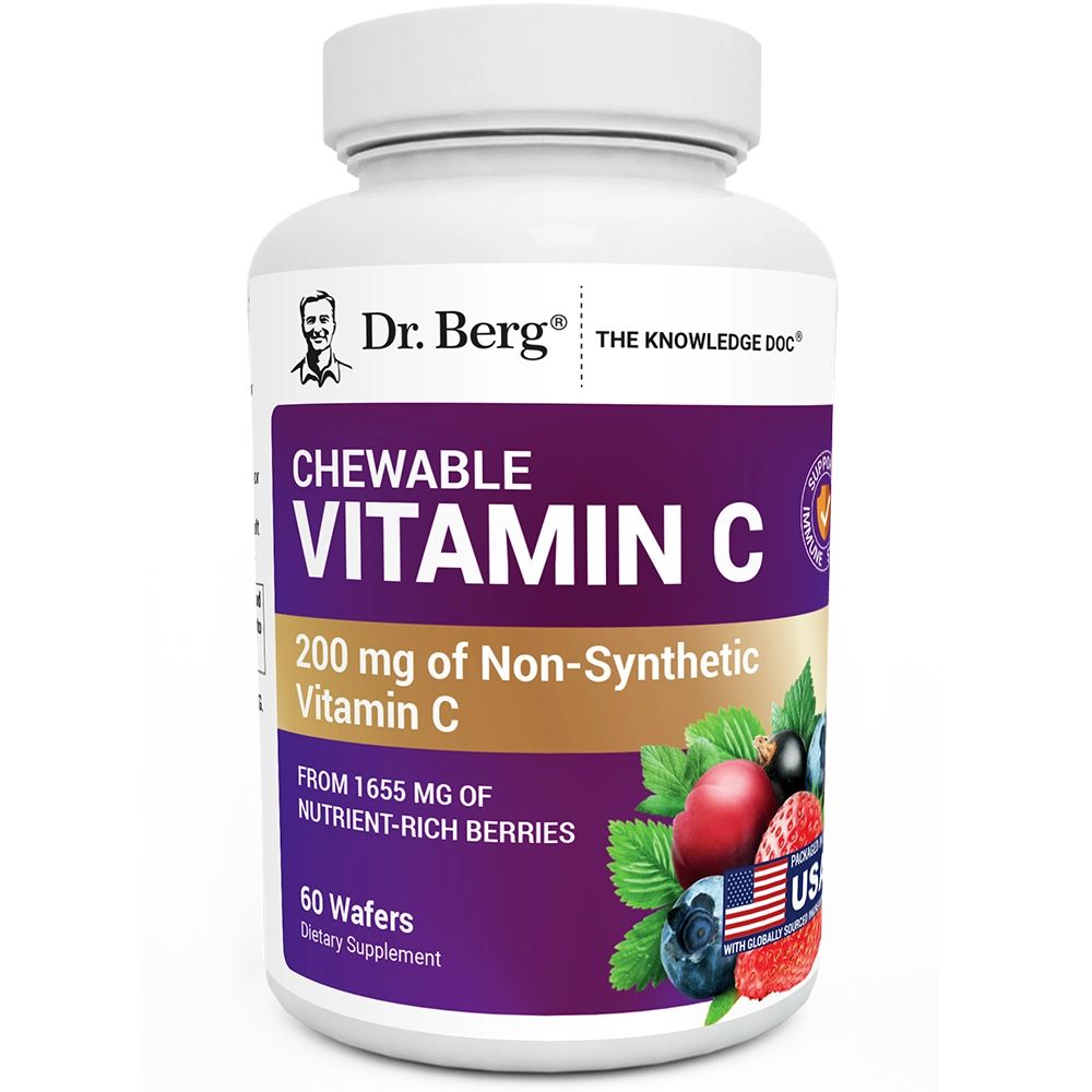 chewable vitamin c complex made with organic berries, non-gmo &ndash; 60 chewable wafers